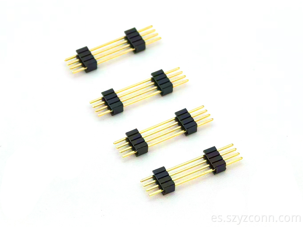 1.27mm Pitch Pin Header Connector Single Row Straight Dual Plastic SQ0.4mm H5.0mm 1*4P